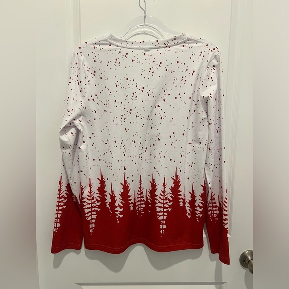 Festive Red and White Long Sleeve Shirt - Picture 6 of 11